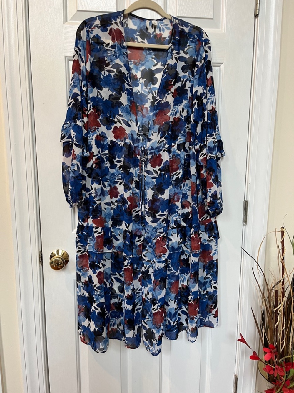 Large Long Floral Cardigan